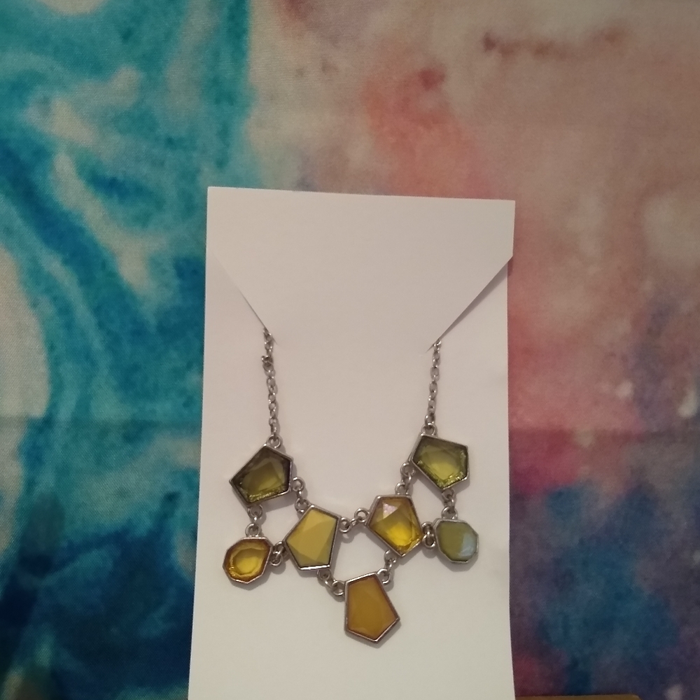 Multi Color Silver Neckace